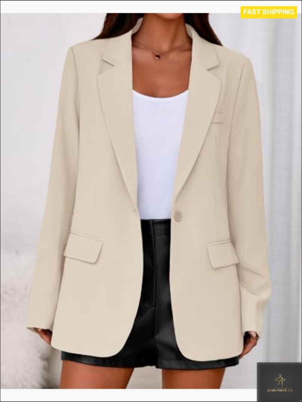 Oversized Blazer Open Front Business Casual Work Office Suit Jacket Classic - Picture 4 of 7